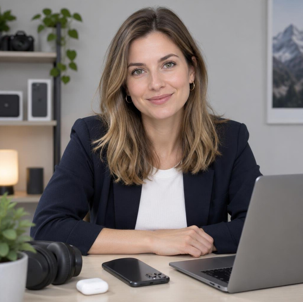 Portrait of a Swiss woman technology reviewer