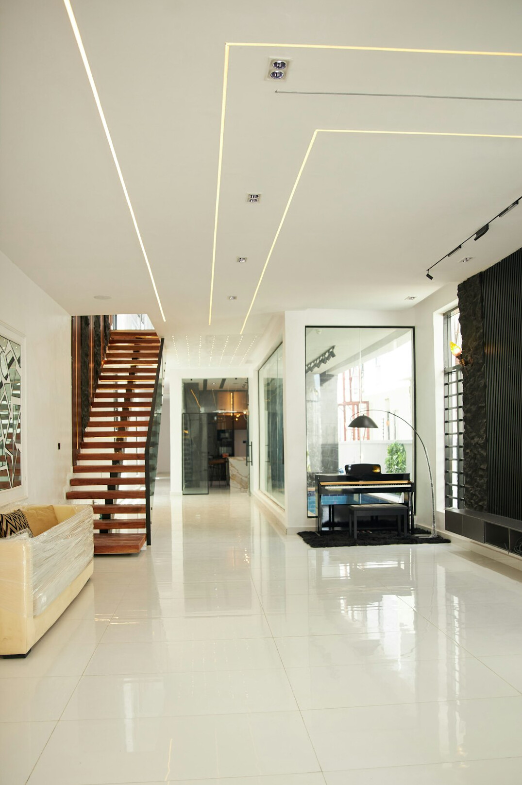 smart lighting in modern room